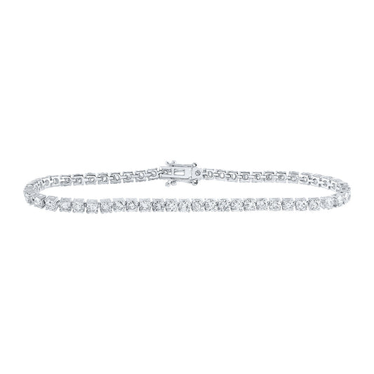 14K White Or Yellow Gold Womens Round Diamond Fashion Bracelet