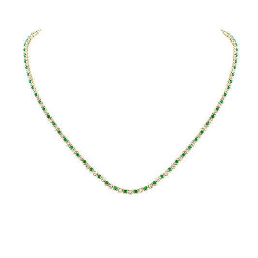 14K Rose Or Yellow Gold Womens Round Diamond Tennis Necklace 5-5/8 Cttw