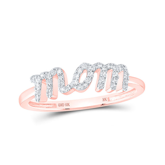 10K Yellow Or White Or Rose Gold Womens Round Diamond Mom Ring , Womens Size: 5-10