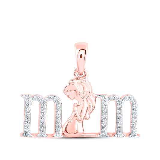 10K Yellow Or Rose Gold Womens Round Diamond Expecting Mom Pendant