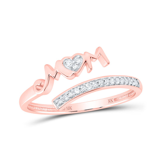 10K Yellow Or White Or Rose Gold Womens Round Diamond Mom Ring , Womens Size: 5-10