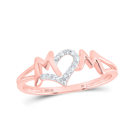 10K Yellow Or White Or Rose Gold Womens Round Diamond Mom Ring , Womens Size: 5-10