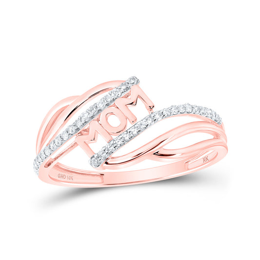 10K Yellow Or White Or Rose Gold Womens Round Diamond Mom Ring , Womens Size: 5-10