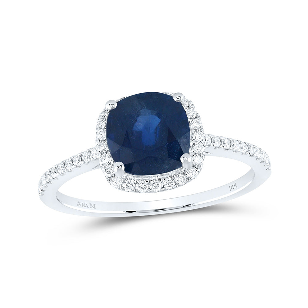 14K Rose Or White Gold Womens Cushion Diamond Halo Ring, Womens Size: 5-10