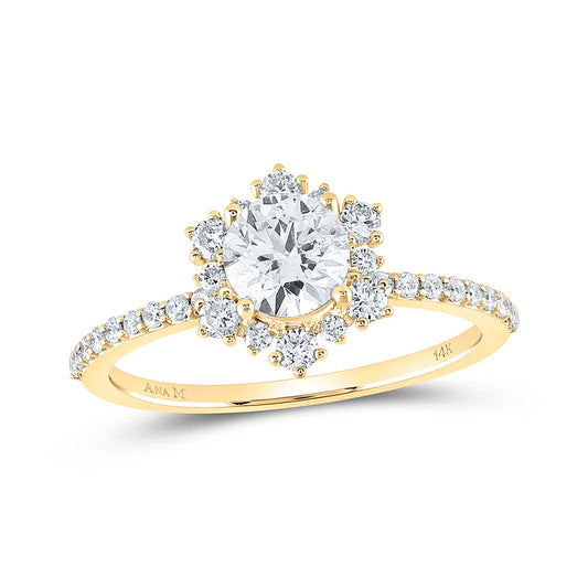 14K Yellow Gold Round Diamond Solitaire Bridal Wedding Engagement Ring 1 Cttw, Womens Size: 5-10