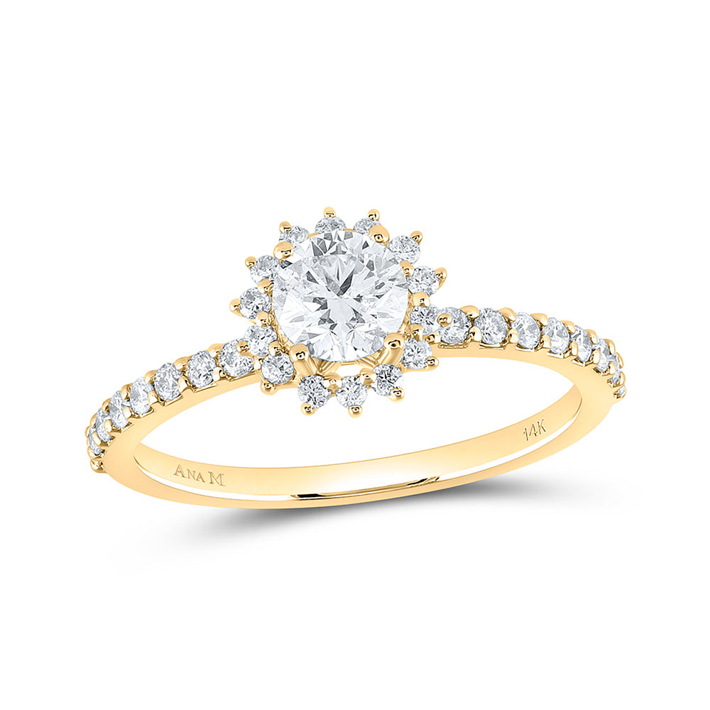 14K White Or Yellow Gold Round Diamond Solitaire Bridal Wedding Engagement Ring , Womens Size: 5-10