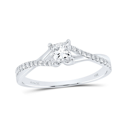 14K White Or Yellow Gold Princess Diamond Solitaire Bridal Wedding Engagement Ring , Womens Size: 5-10
