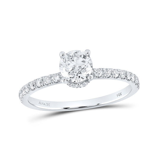 14K White Gold Round Diamond Solitaire Bridal Wedding Engagement Ring 1 Cttw, Womens Size: 5-10
