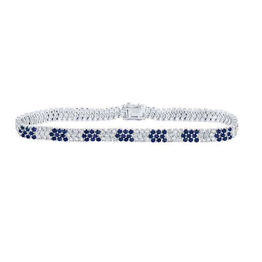 14K White Or Yellow Or Rose Gold Womens Round Diamond Tennis Bracelet
