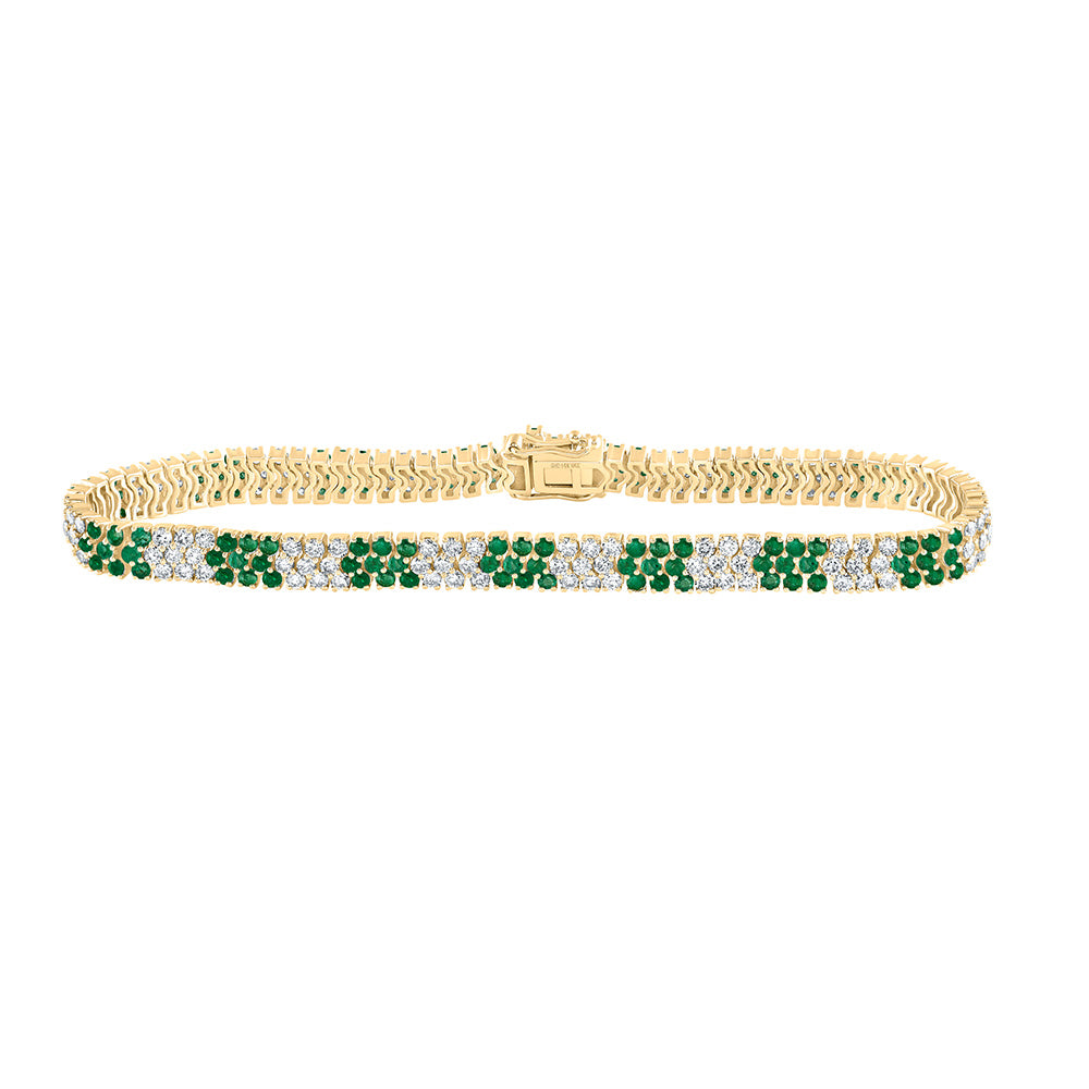 14K White Or Yellow Or Rose Gold Womens Round Diamond Tennis Bracelet