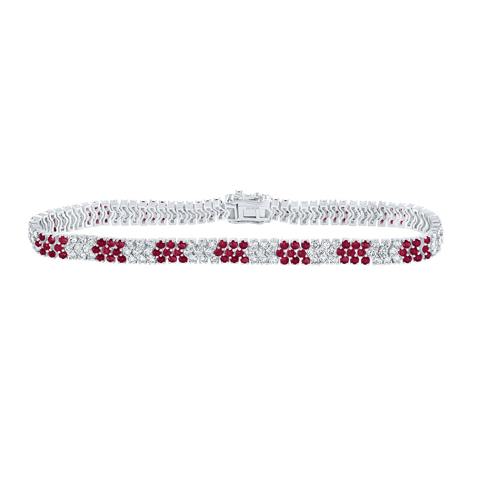 14K White Or Yellow Or Rose Gold Womens Round Diamond Tennis Bracelet