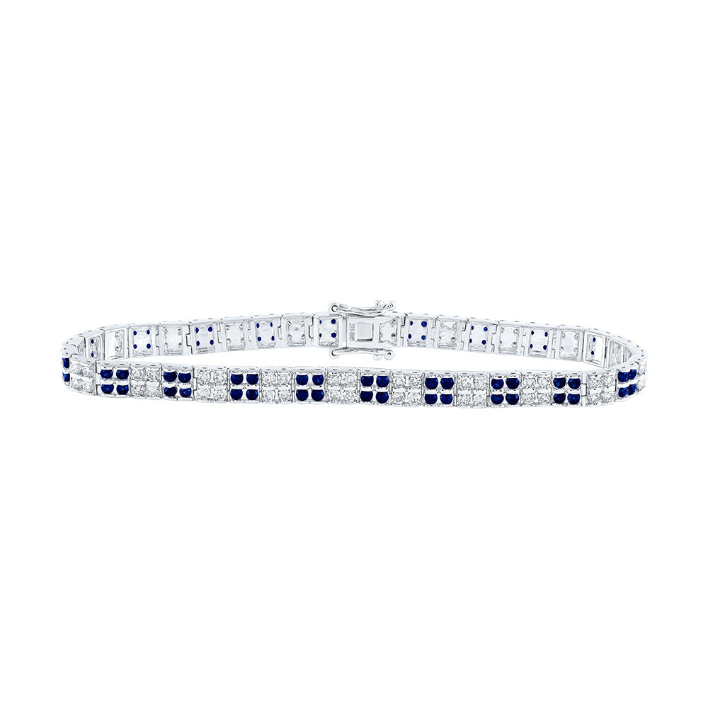 14K Yellow Or White Gold Womens Round Diamond Tennis Bracelet