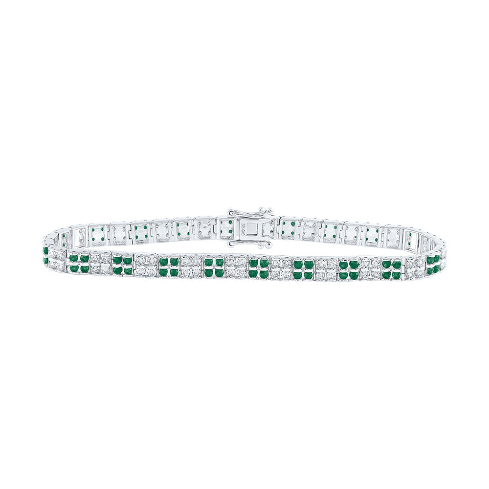 14K Yellow Or White Gold Womens Round Diamond Tennis Bracelet