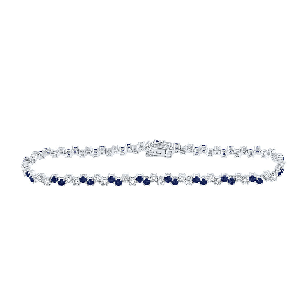 14K White Or Yellow Or Rose Gold Womens Round Diamond Tennis Bracelet