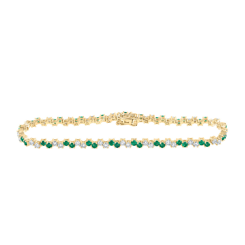14K White Or Yellow Or Rose Gold Womens Round Diamond Tennis Bracelet
