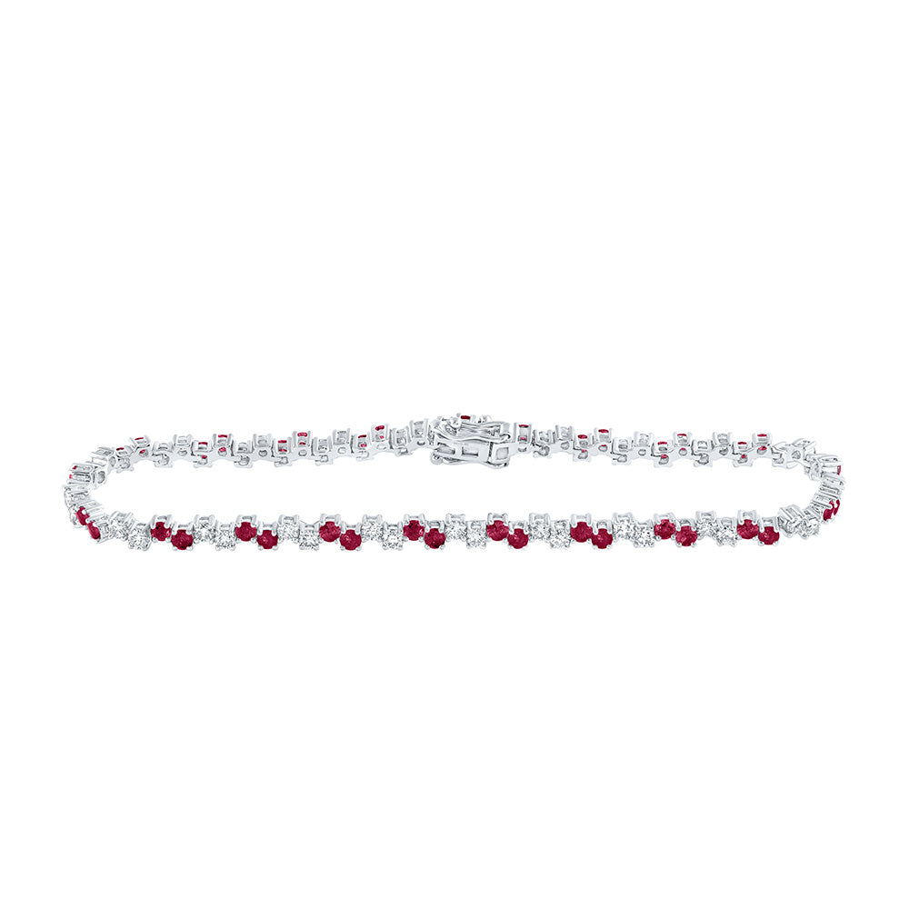 14K White Or Yellow Or Rose Gold Womens Round Diamond Tennis Bracelet