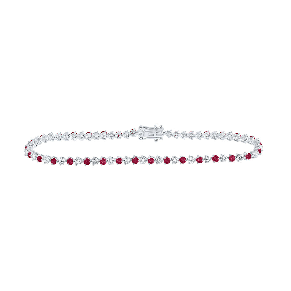 14K Yellow Or White Or Rose Gold Womens Round Diamond Tennis Bracelet
