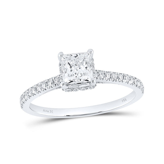 14K White Gold Princess Diamond Solitaire Bridal Wedding Engagement Ring 1 Cttw, Womens Size: 5-10