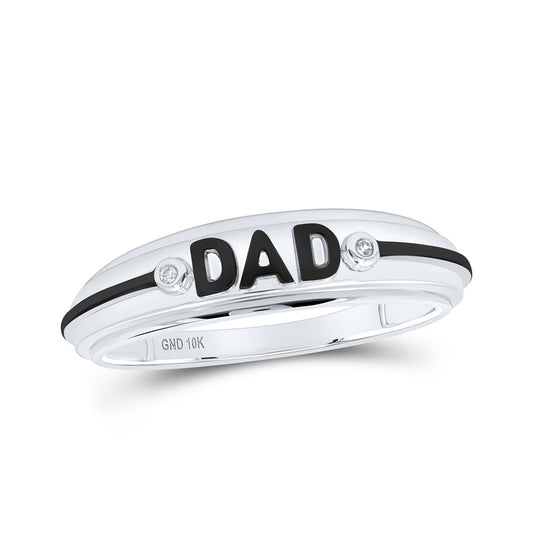 10K White Or Yellow Gold Mens Round Diamond DAD Band Ring , Mens Size: 7-13