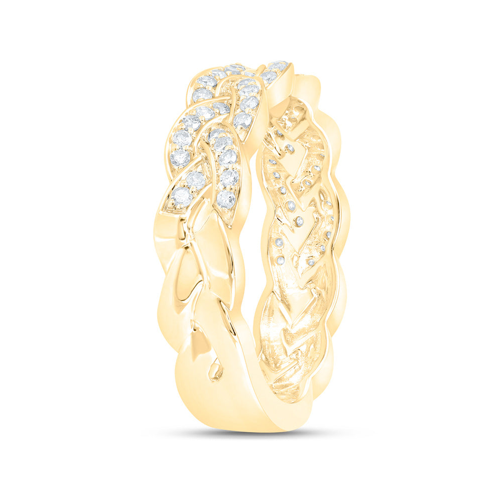 10K Yellow Or White Or Rose Gold Womens Round Diamond Braid Band Ring , Womens Size: 5-10