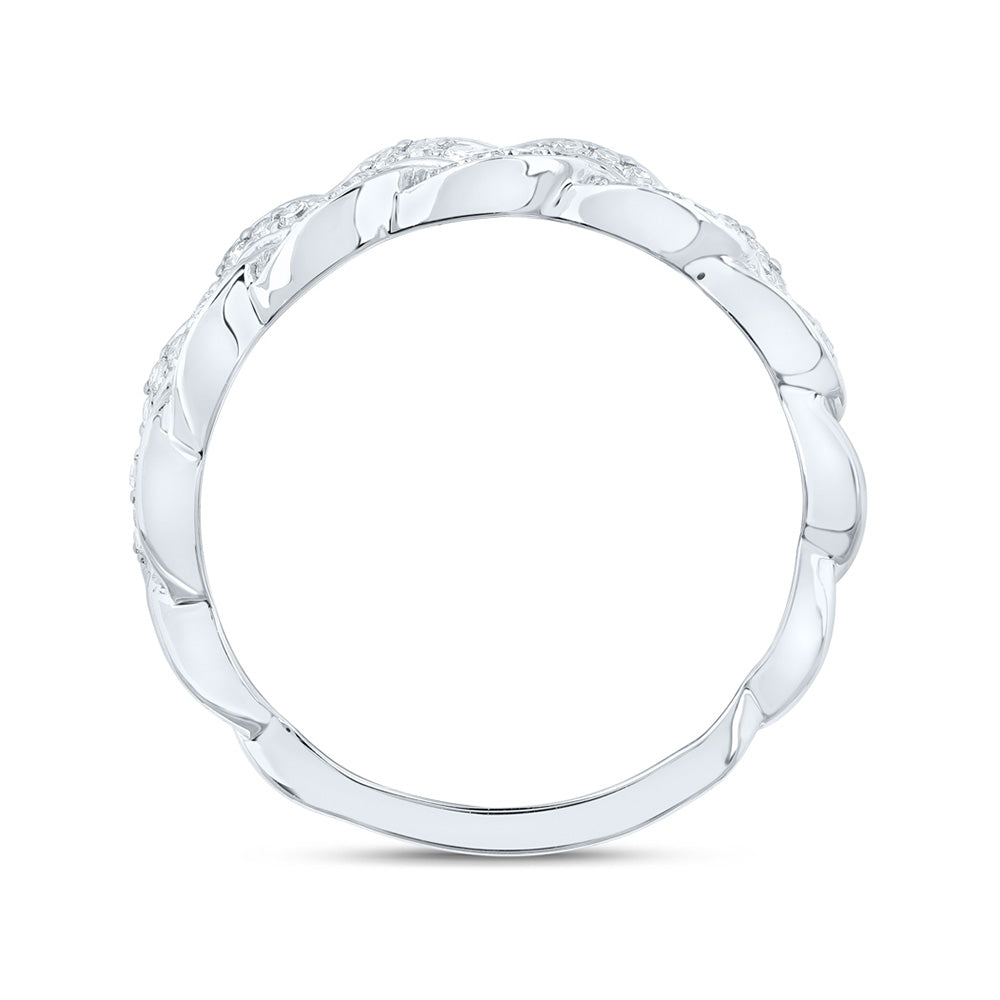 10K Yellow Or White Or Rose Gold Womens Round Diamond Braid Band Ring , Womens Size: 5-10