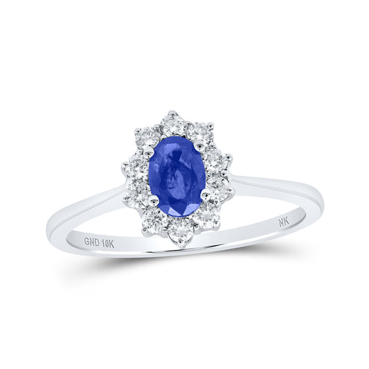 10K Yellow Or White Gold Womens Oval Diamond Halo Ring, Womens Size: 5-10