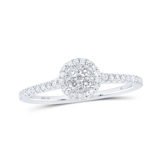 10K White Or Yellow Gold Womens Round Diamond Cluster Ring , Womens Size: 5-10
