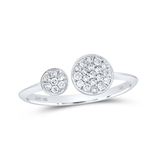 10K White Or Yellow Gold Womens Round Diamond Bisect Circle Band Ring , Womens Size: 5-10