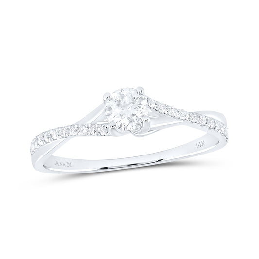 14K White Or Yellow Gold Round Diamond Solitaire Bridal Wedding Engagement Ring , Womens Size: 5-10