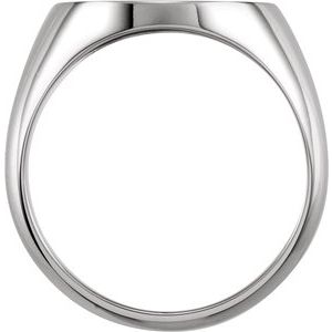 14K White Gold 18 X 16 Mm Brush Polished Signet Ring Size 10