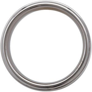 Tungsten 8 Mm  Polished Band With Ridged Edges Size 8