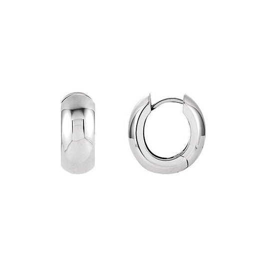Platinum Each Polished Hinged Earring