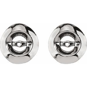 14K White Or Yellow Gold 3.7mm Geometric ID Earring Jackets