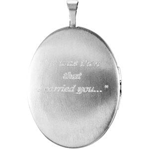Sterling Silver Round 1.5Mm H-I I2-I3 Natural Diamond Oval Footprints Locket