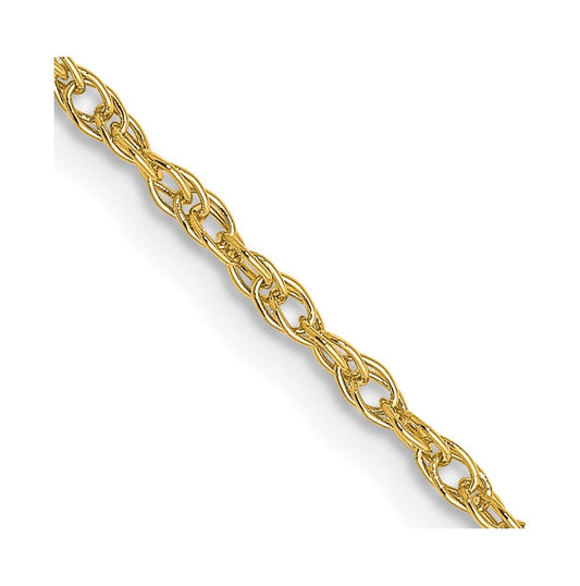 18K Yellow Gold 18 inch 1.3mm Baby Rope with Lobster Clasp Chain