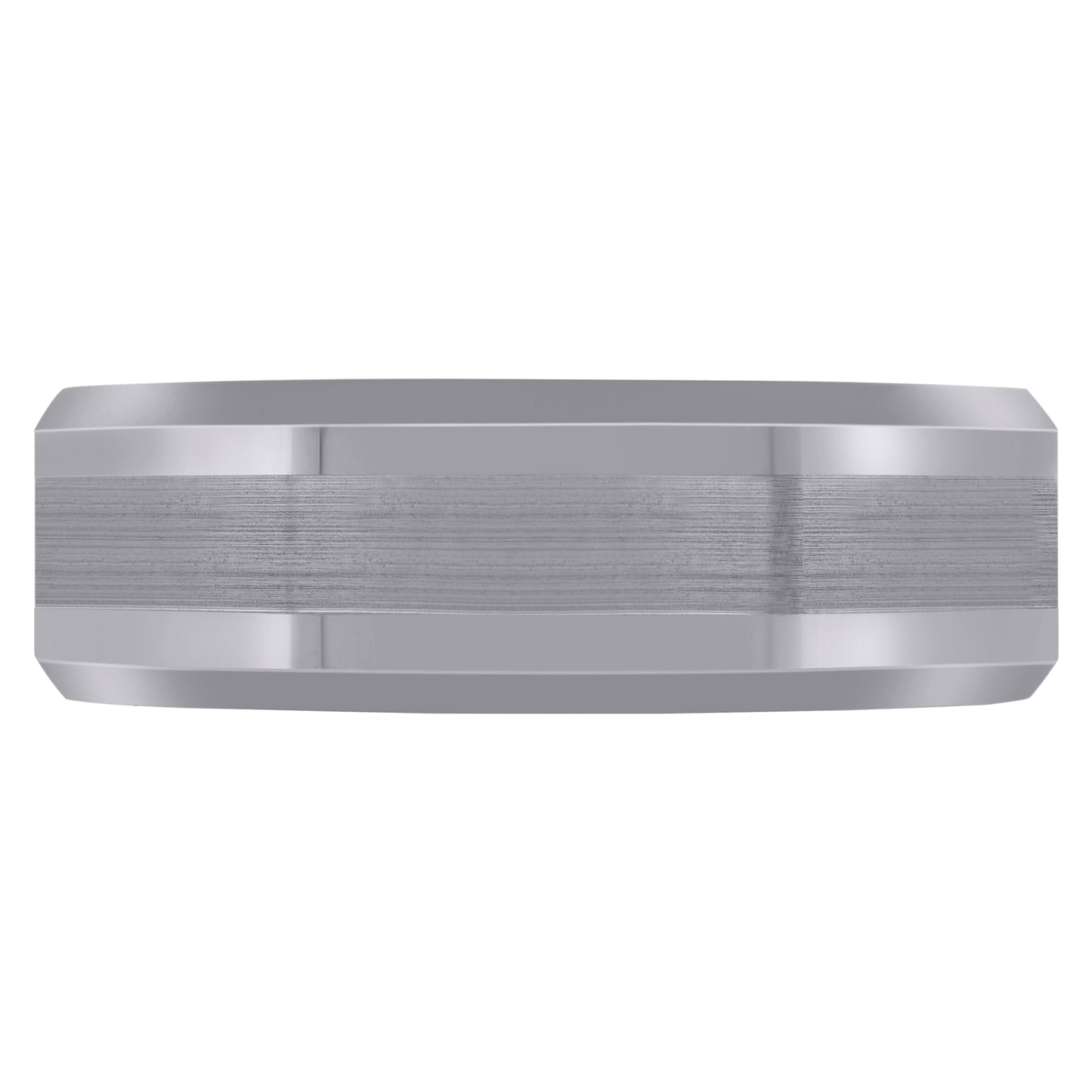 Tungsten Center Brushed Beveled Edges Mens Comfort-fit 8mm Sizes 6.5 - 14 Bridal Anniversary Engagement Wedding Band