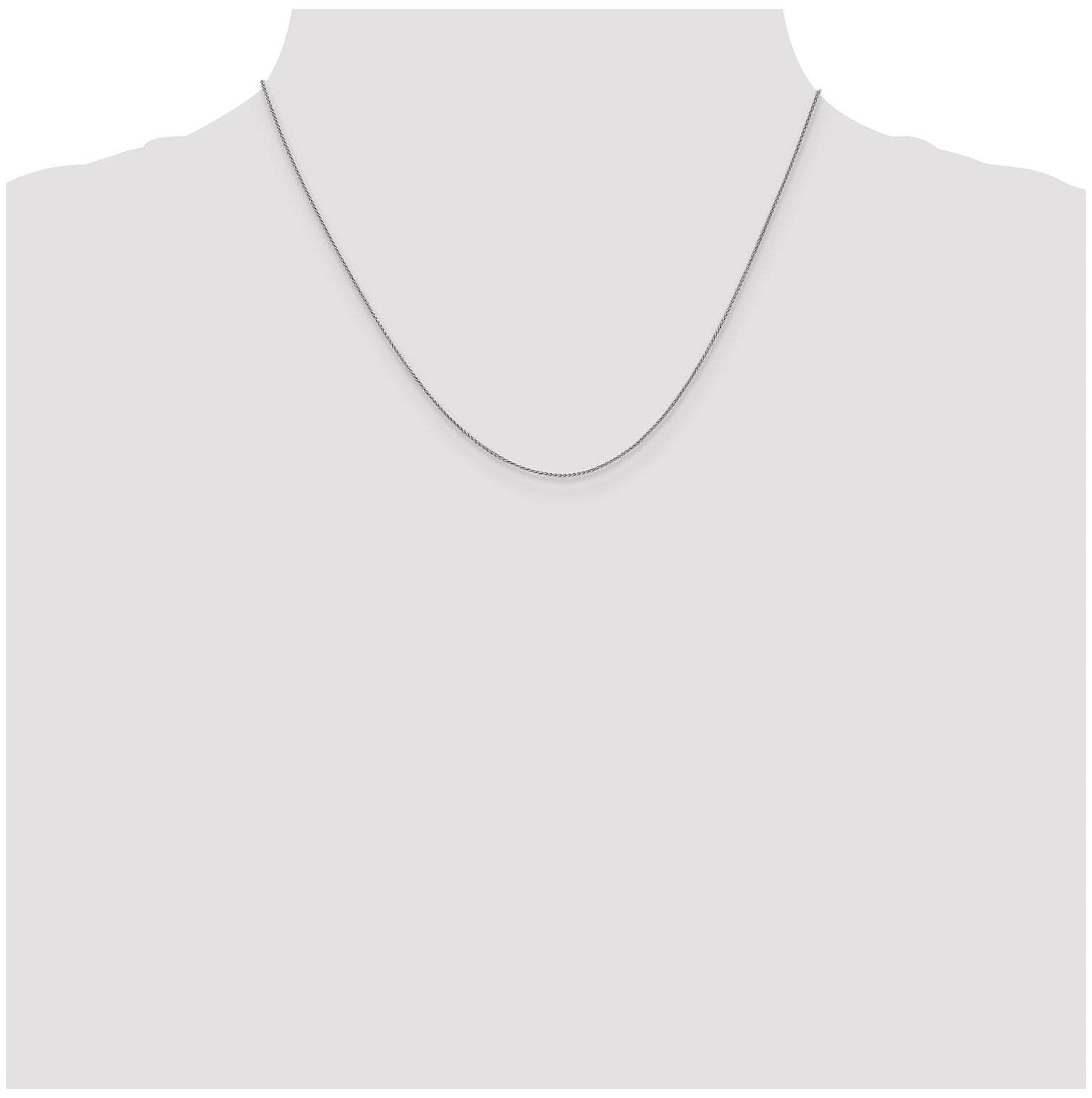 14K White Gold .8mm Spiga Chain, 18 in