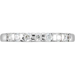 14K White Gold Round 2 Mm Polished 1/5 Ctw Natural Diamond Anniversary Band Size 7