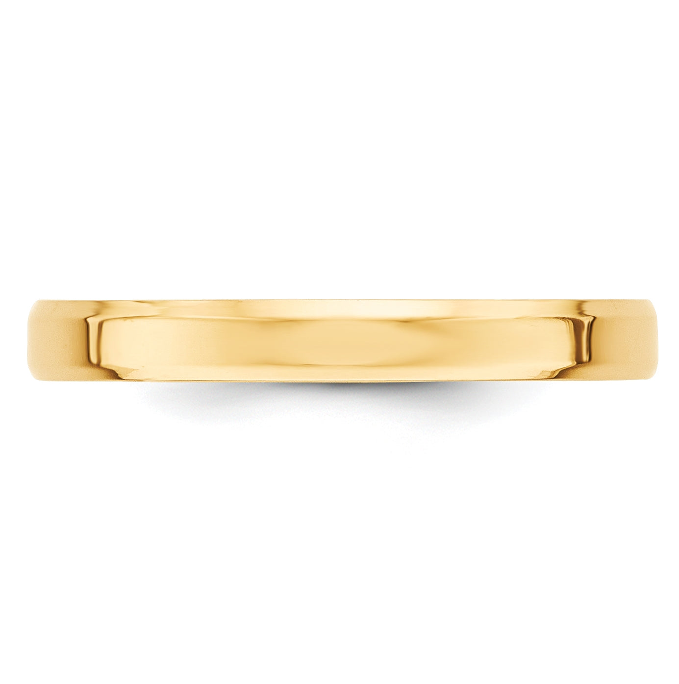 10k Yellow Gold 3mm Beveled Edge Comfort Fit Wedding Band Size 5