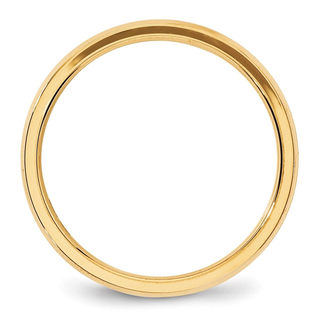 10K Yellow Or White Gold Beveled Edge Comfort Fit Wedding Band