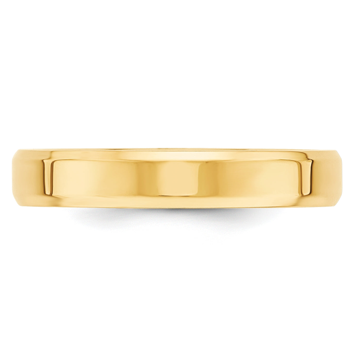 10k Yellow Gold 4mm Beveled Edge Comfort Fit Wedding Band Size 4