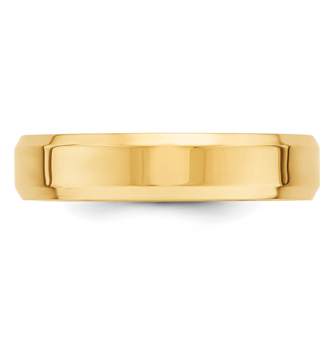 10K Yellow Or White Gold Beveled Edge Comfort Fit Wedding Band