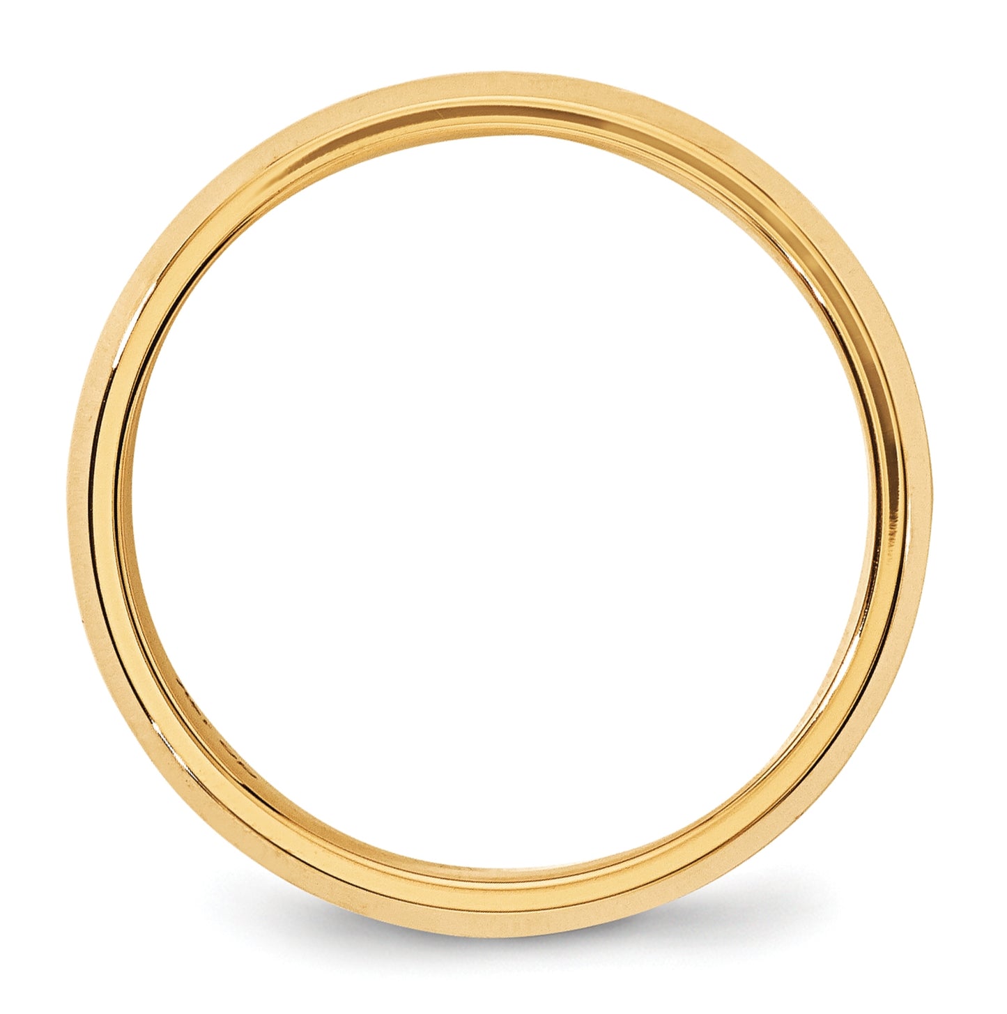 10k Yellow Gold 6mm Beveled Edge Comfort Fit Wedding Band Size 4.5