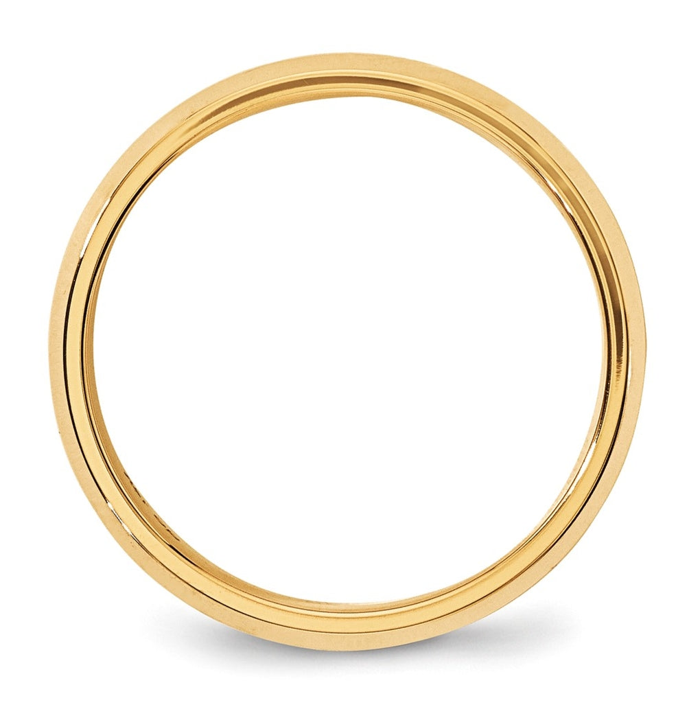 10K Yellow Or White Gold Beveled Edge Comfort Fit Wedding Band