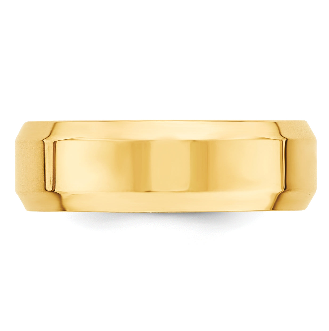 10K Yellow Or White Gold Beveled Edge Comfort Fit Wedding Band