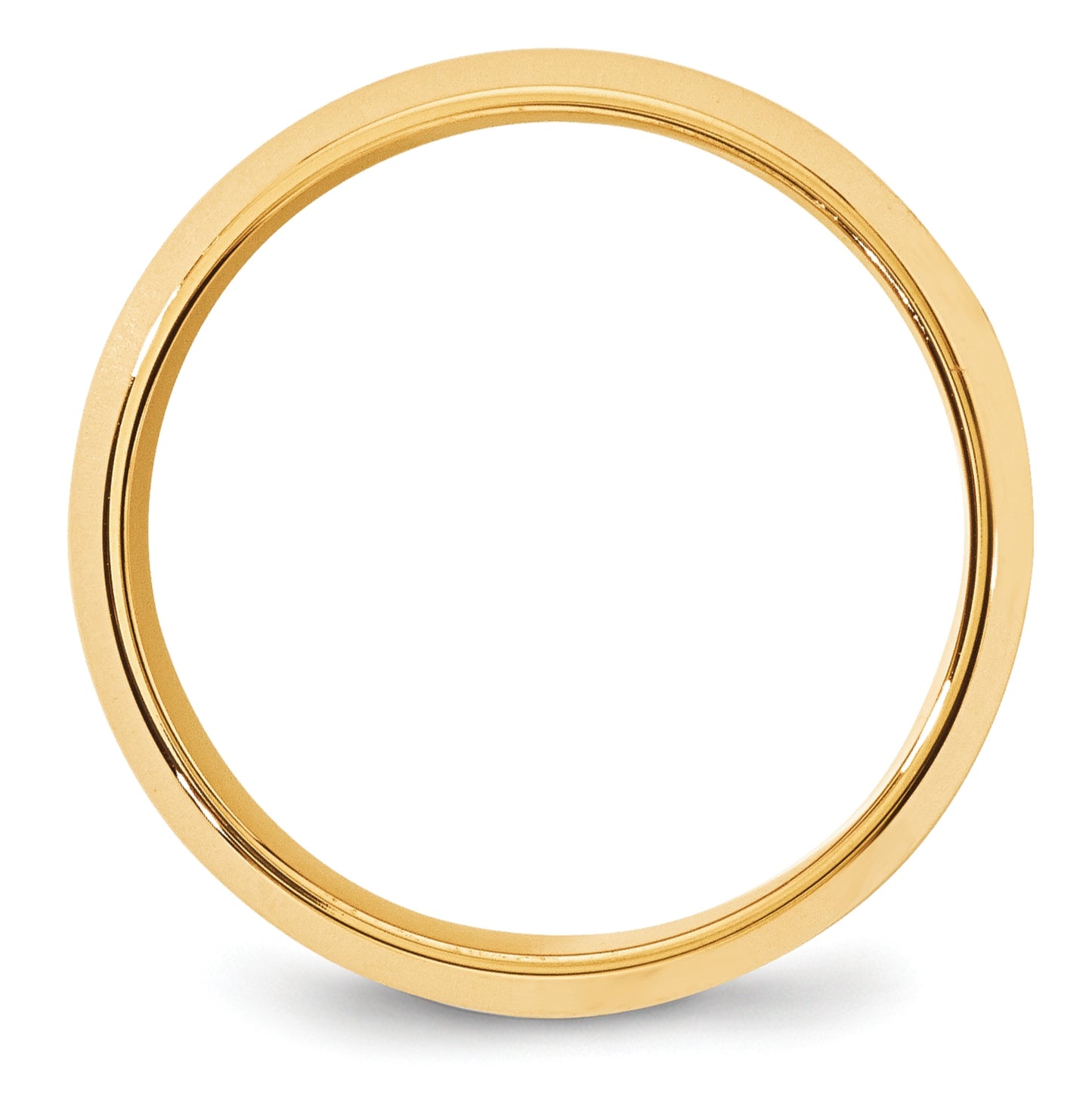 10k Yellow Gold 8mm Beveled Edge Comfort Fit Wedding Band Size 5