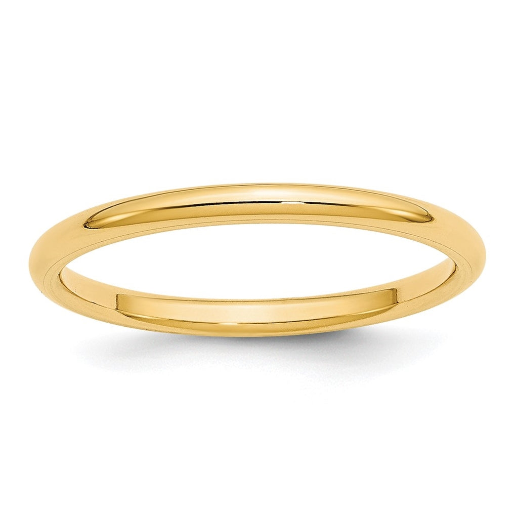 10k Yellow Gold 2mm Standard Weight Comfort Fit Wedding Band Size 4