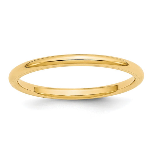 10k Yellow Gold 2mm Standard Weight Comfort Fit Wedding Band Size 4