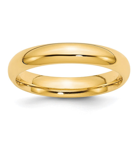 10k Yellow Gold 4mm Standard Weight Comfort Fit Wedding Band Size 4