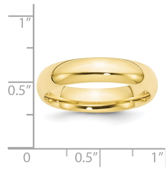10k Yellow Gold 5mm Standard Weight Comfort Fit Wedding Band Size 5